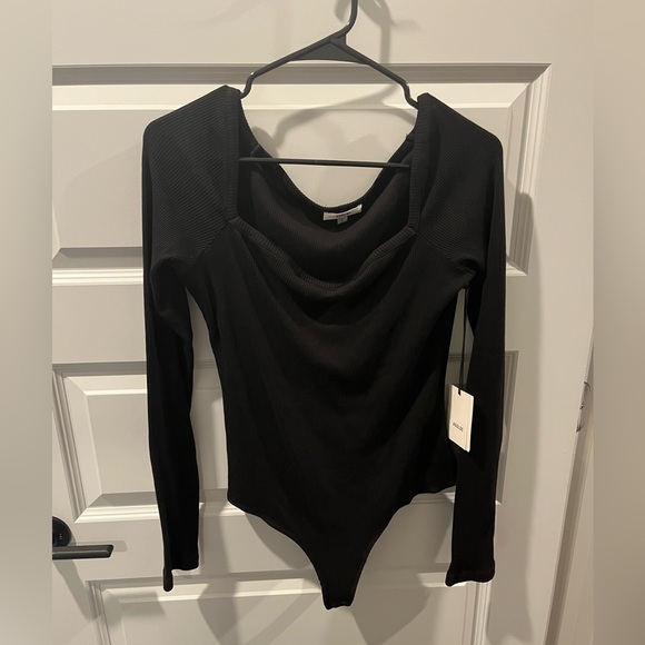 Revolve Agolde Hanley Square Neck Bodysuit Black Size Large NWT - Picture 5 of 5
